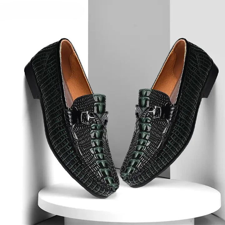 Crocodile Print Business Elevating Shoes