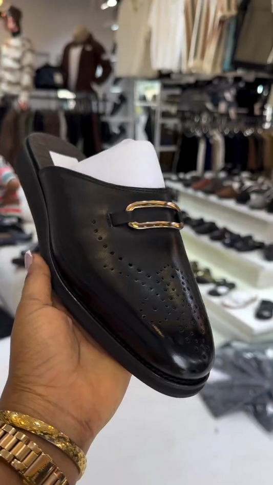 Calfskin perforated half-length slides