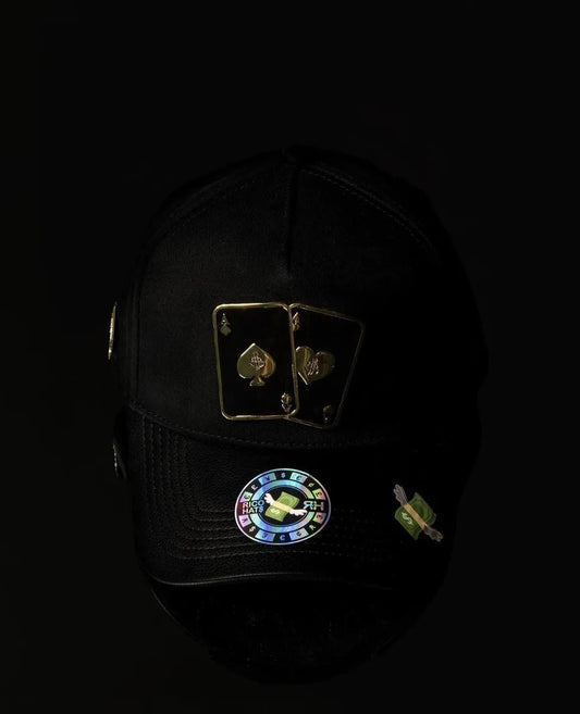 Poker Baseball Cap-Black/Gold