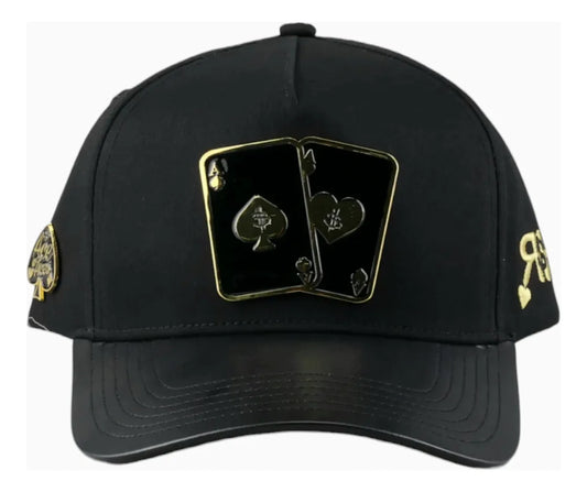 Poker Baseball Cap-Black/Gold