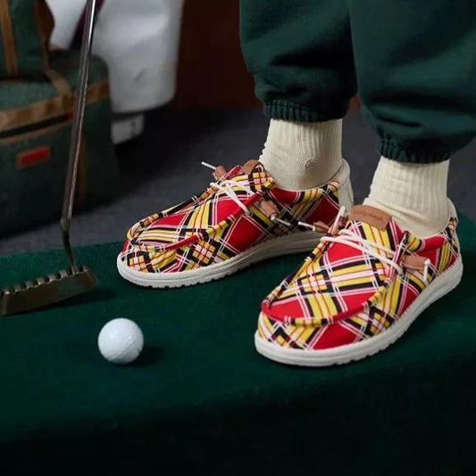 CaddyShack Men's Size 10 Wally Plaid Slip-On Shoes