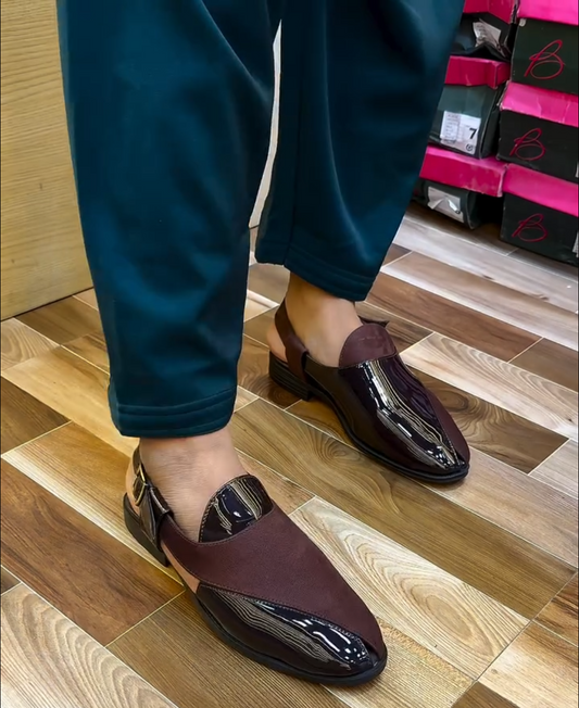 Men's Natural Leather Solid Sandals