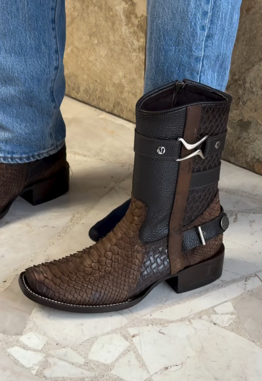 Men's Vintage Braided Python Boots