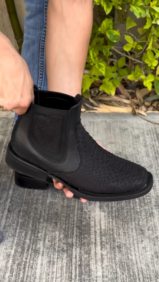 Men's Vintage Slip-On Python Boots