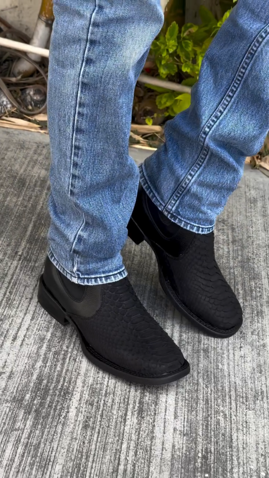 Men's Vintage Slip-On Python Boots