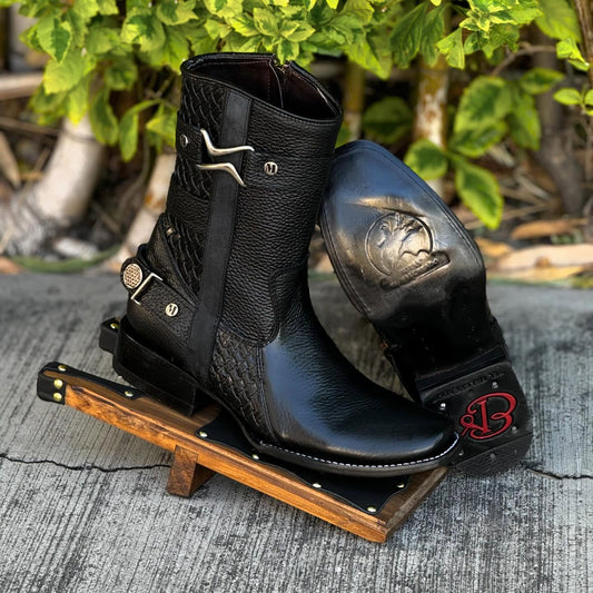 Men's Vintage Braided Deerskin Boots