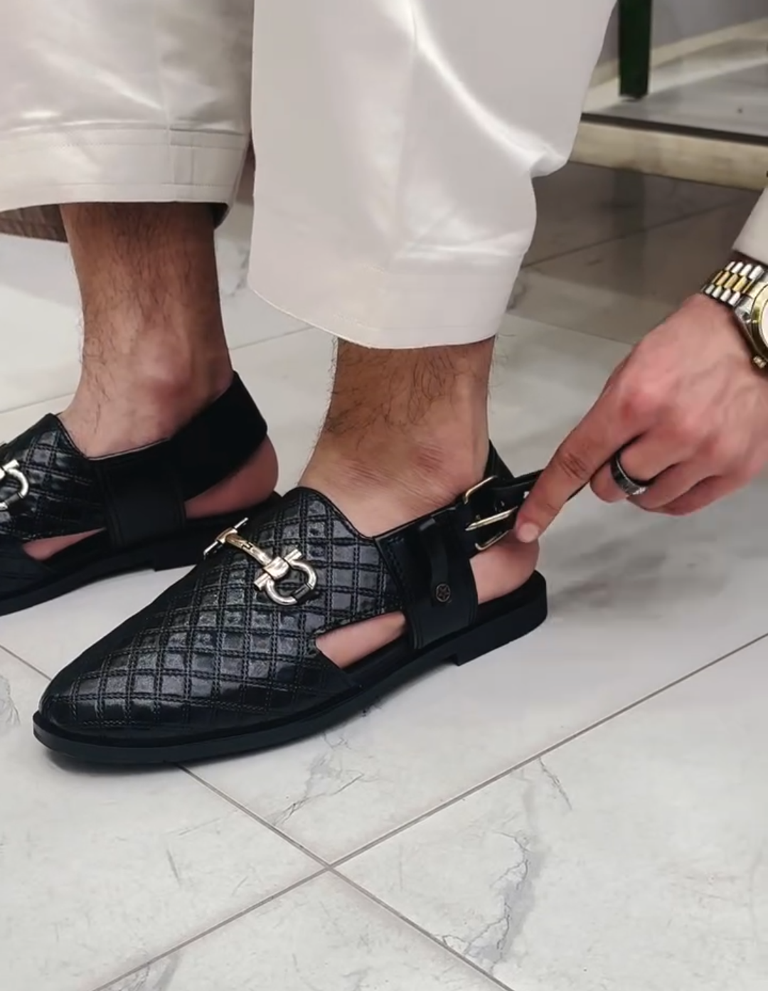 Premium soft leather casual slippers