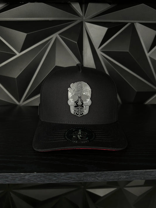 Mexico Skull Snapback Cap - Black/Red