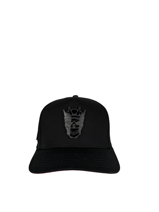 Skull Plate SnapBack Cap - Black/Red