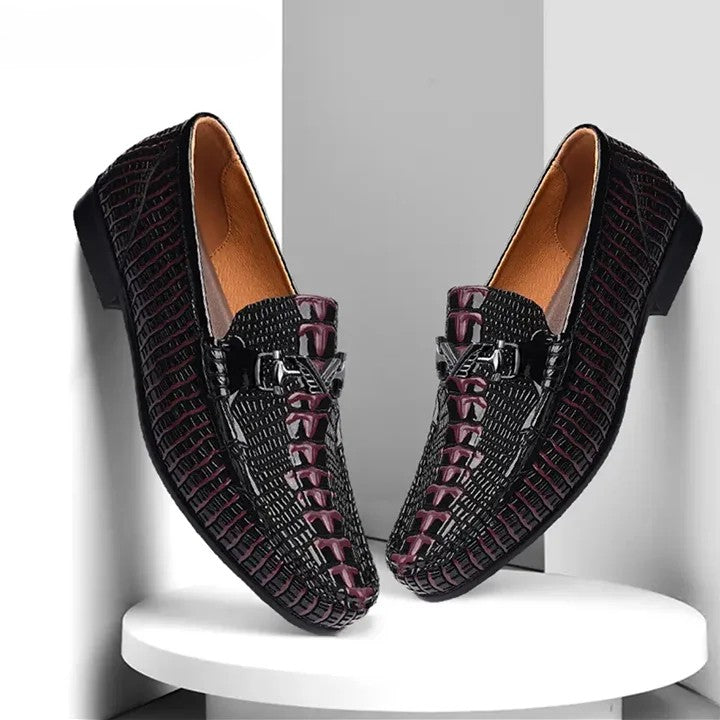 Crocodile Print Business Elevating Shoes