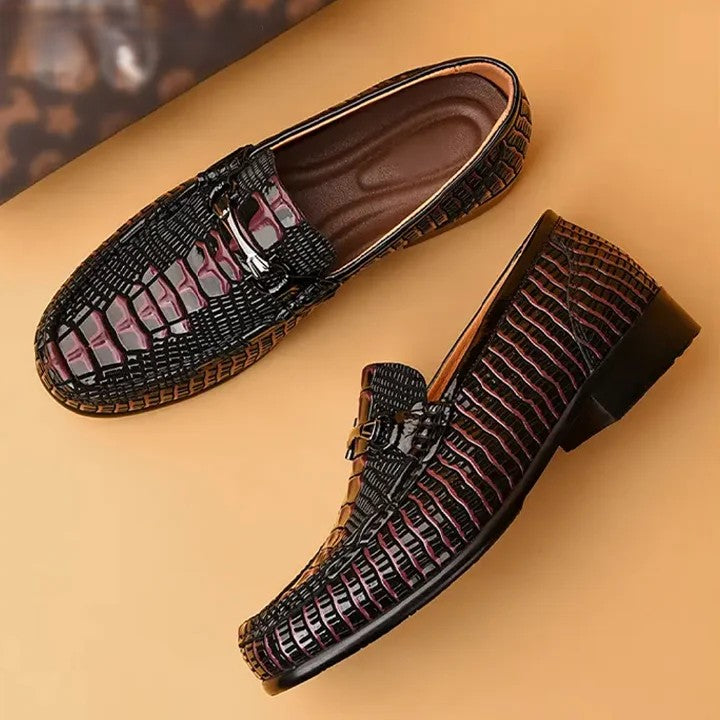 Crocodile Print Business Elevating Shoes
