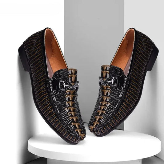 Crocodile Print Business Elevating Shoes