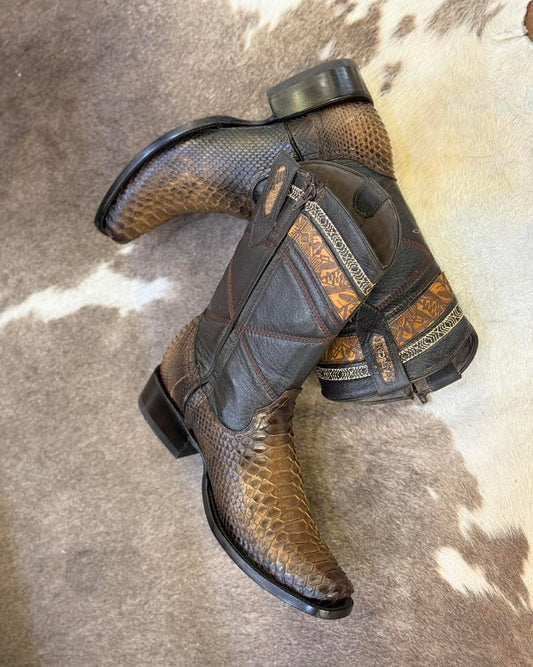 Original Vintage Python Leather Knight Boots