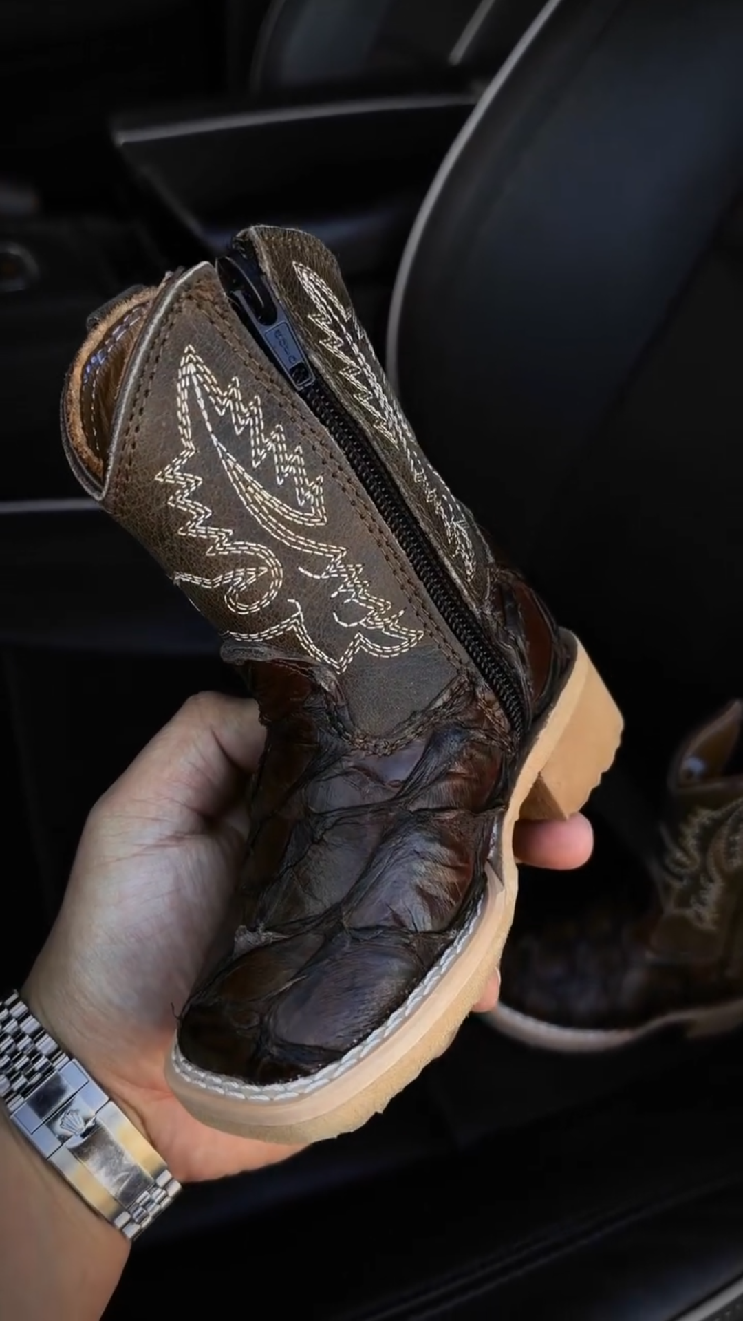 Kid’s Arapaima Fish Leather Boots