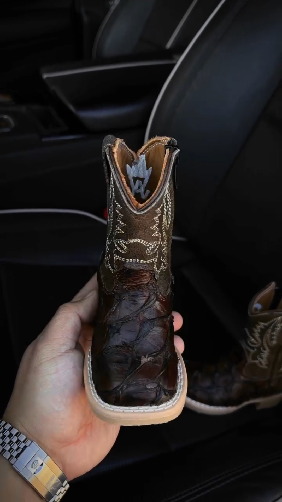 Kid’s Arapaima Fish Leather Boots