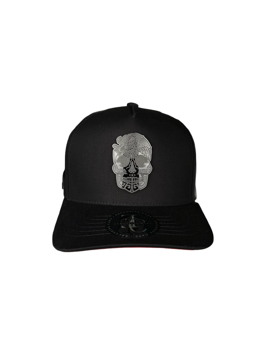 Mexico Skull Snapback Cap - Black/Red